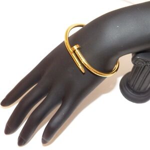 Nail Bracelet stainless steel gold tone